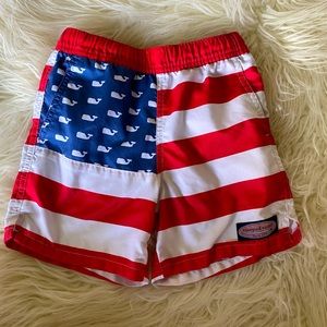 Boys Vineyard Vines Red/White/Blue Swim Trunks